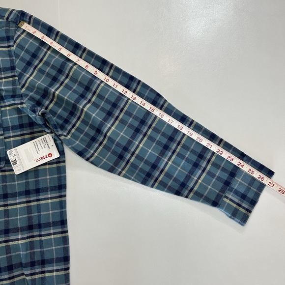 Marmot Mountain Works Blue Plaid Flannel Shirt Men's XL NWT Cotton Button Down - Picture 5 of 10